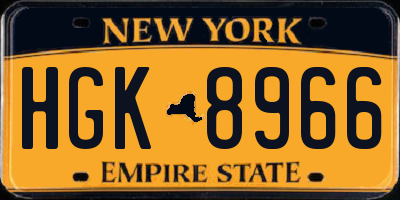 NY license plate HGK8966