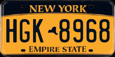 NY license plate HGK8968