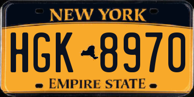 NY license plate HGK8970