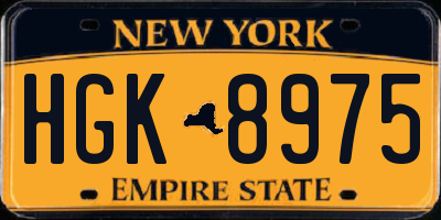 NY license plate HGK8975