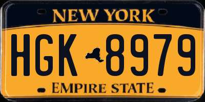 NY license plate HGK8979