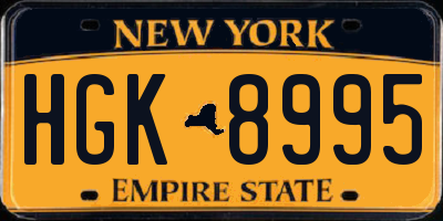 NY license plate HGK8995