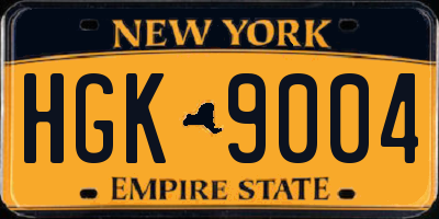 NY license plate HGK9004