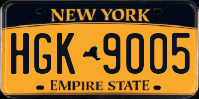 NY license plate HGK9005