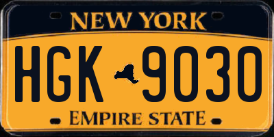 NY license plate HGK9030