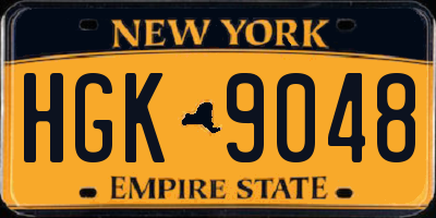 NY license plate HGK9048