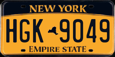 NY license plate HGK9049