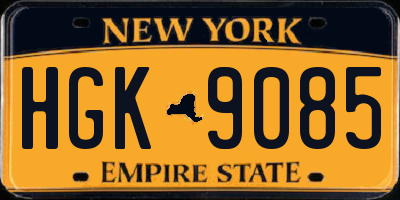 NY license plate HGK9085