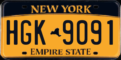 NY license plate HGK9091