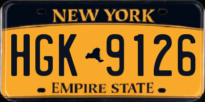 NY license plate HGK9126