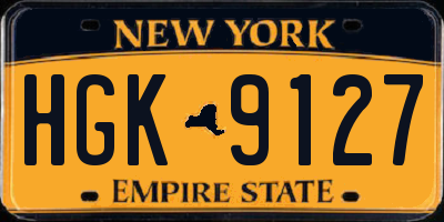 NY license plate HGK9127