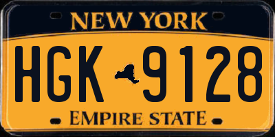 NY license plate HGK9128