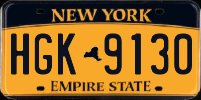 NY license plate HGK9130