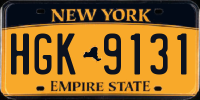 NY license plate HGK9131