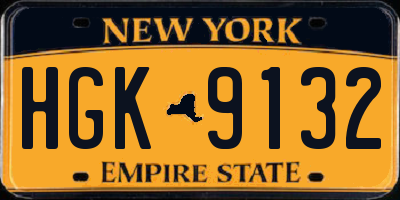 NY license plate HGK9132