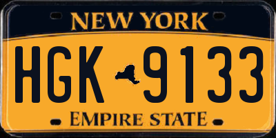 NY license plate HGK9133