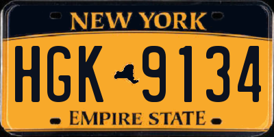 NY license plate HGK9134