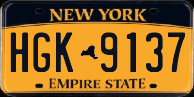 NY license plate HGK9137