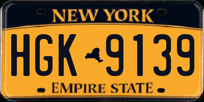 NY license plate HGK9139