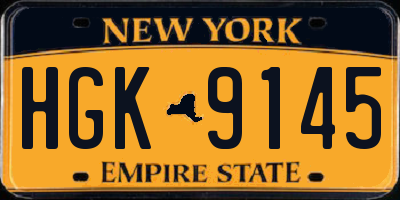 NY license plate HGK9145