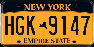 NY license plate HGK9147