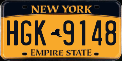 NY license plate HGK9148