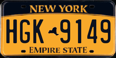 NY license plate HGK9149