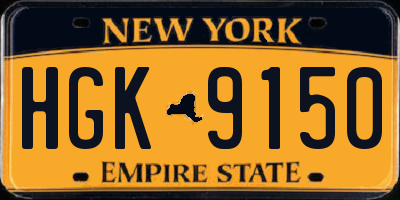 NY license plate HGK9150