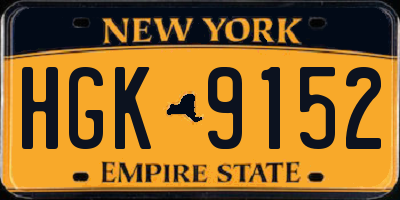 NY license plate HGK9152