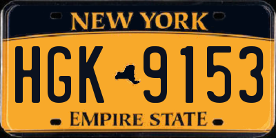 NY license plate HGK9153