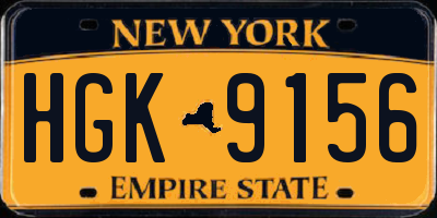 NY license plate HGK9156