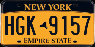 NY license plate HGK9157