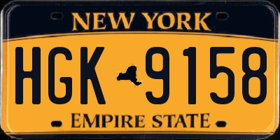 NY license plate HGK9158