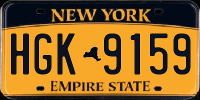 NY license plate HGK9159