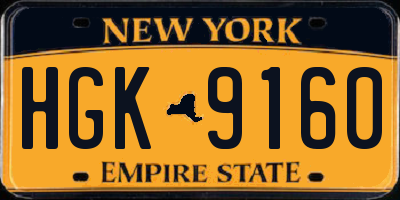 NY license plate HGK9160