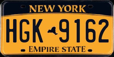 NY license plate HGK9162