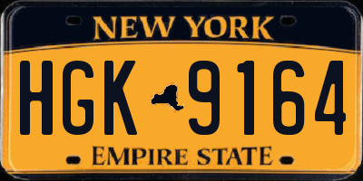 NY license plate HGK9164