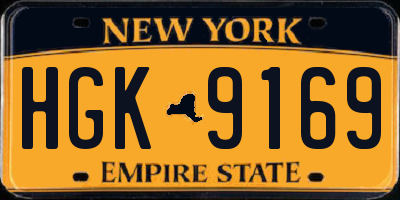 NY license plate HGK9169