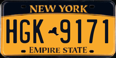 NY license plate HGK9171