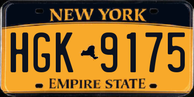 NY license plate HGK9175