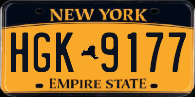 NY license plate HGK9177
