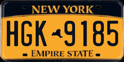 NY license plate HGK9185
