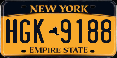 NY license plate HGK9188