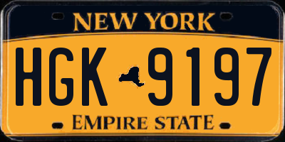 NY license plate HGK9197