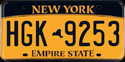 NY license plate HGK9253