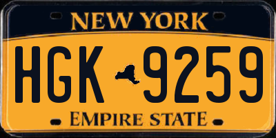 NY license plate HGK9259