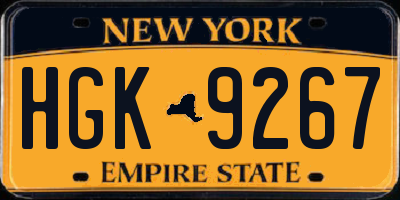 NY license plate HGK9267