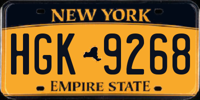 NY license plate HGK9268