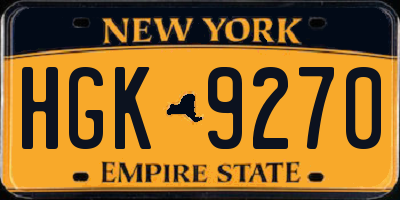 NY license plate HGK9270