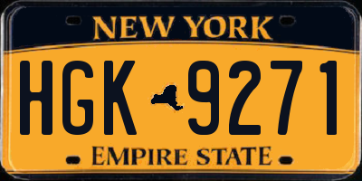 NY license plate HGK9271